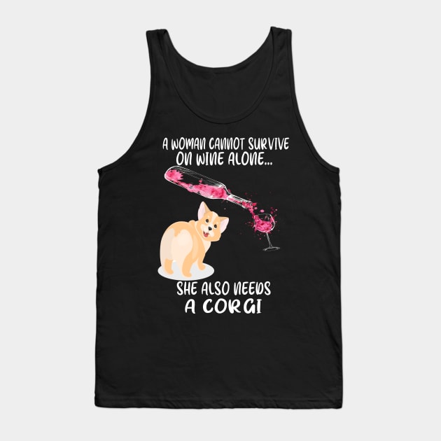 A Woman Cannot Survive On Wine Alone (281) Tank Top by Drakes